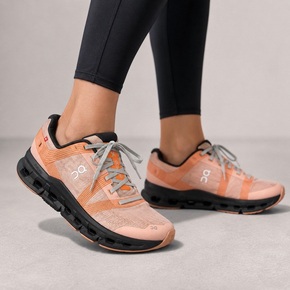 On Cloudgo Shoes Womens 8.5 Rose Orange CloudTec Running Sneakers 55.98622 Road
